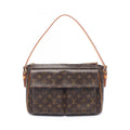 Louis Vuitton Brown Coated Canvas Leather Shoulder Bag