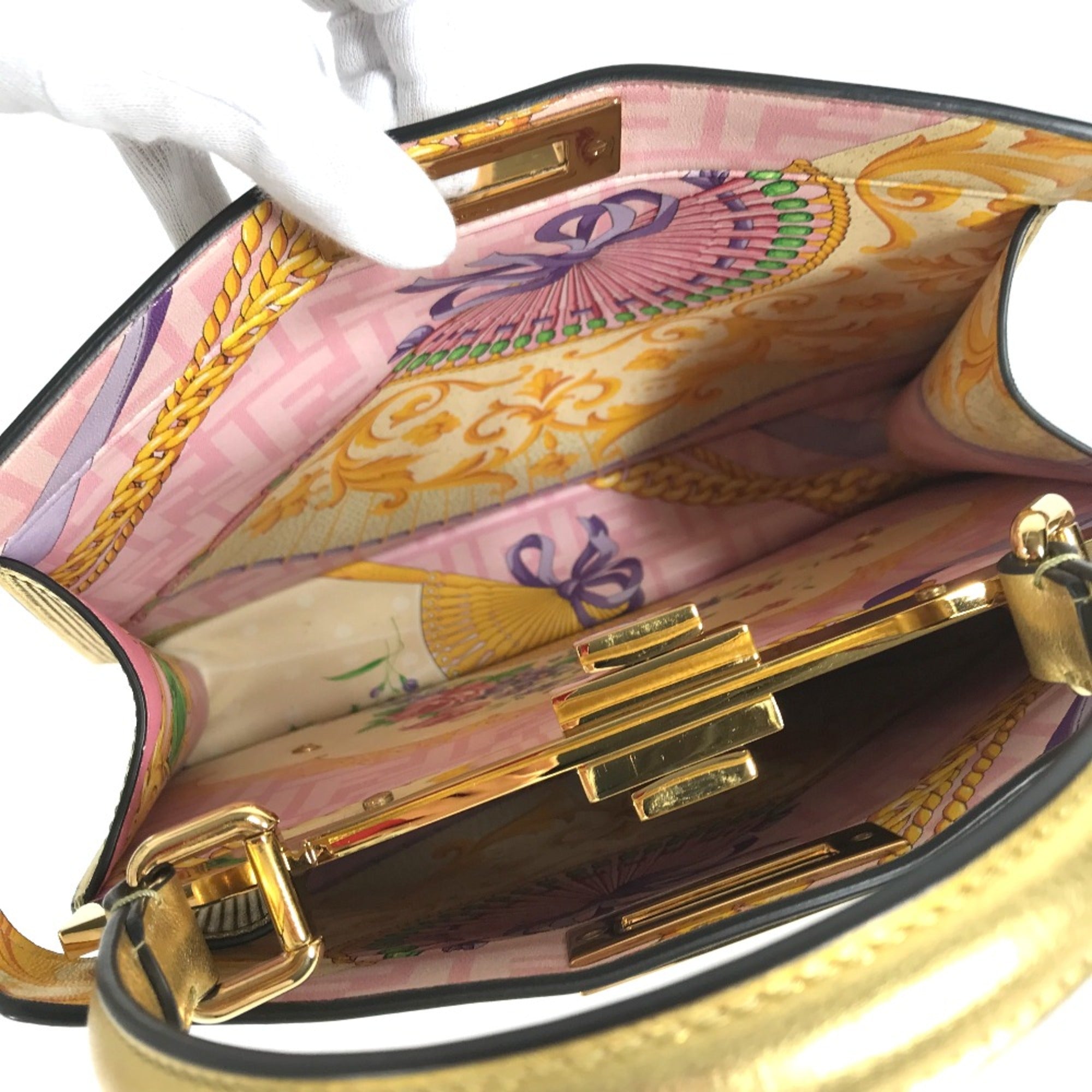 Fendi Gold Leather Handbag