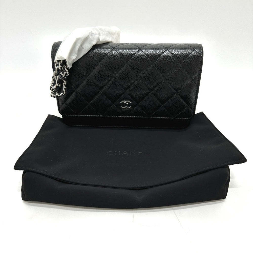 Chanel Black Caviar Leather Shoulder Bag