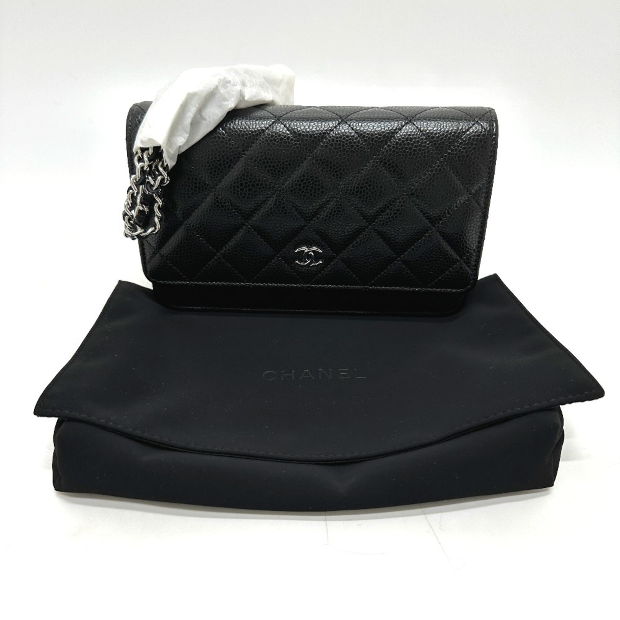 Chanel Black Caviar Leather Shoulder Bag