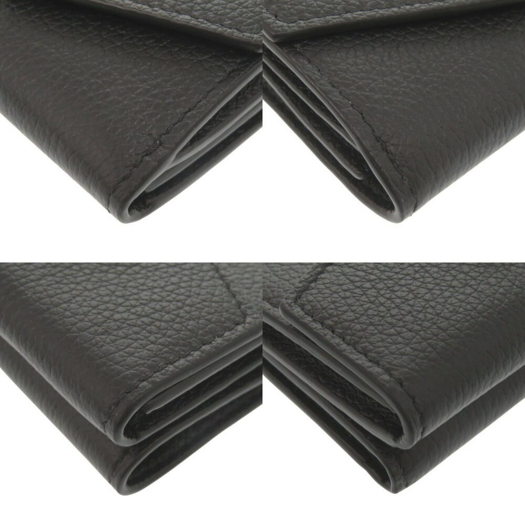 Louis Vuitton Black Noir Leather Wallet (Tri-Fold)
