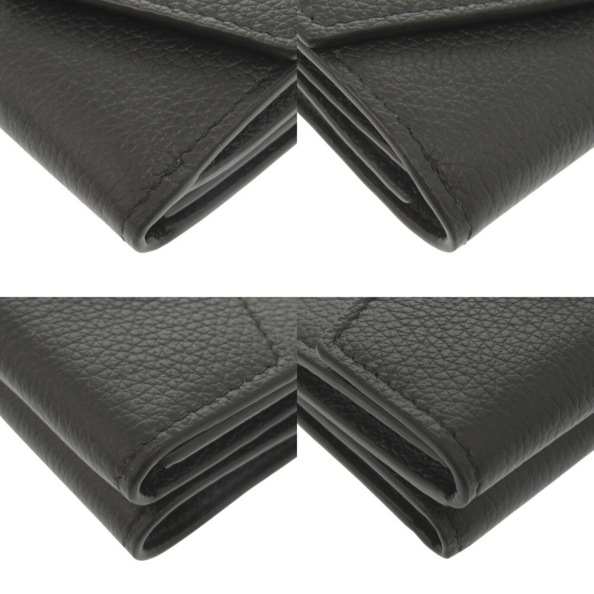 Louis Vuitton Black Noir Leather Wallet (Tri-Fold)