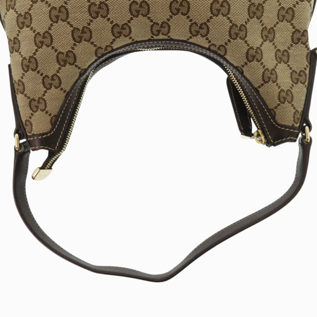 Gucci Beige Brown Gg Canvas Leather Handbag (Pre-Owned)