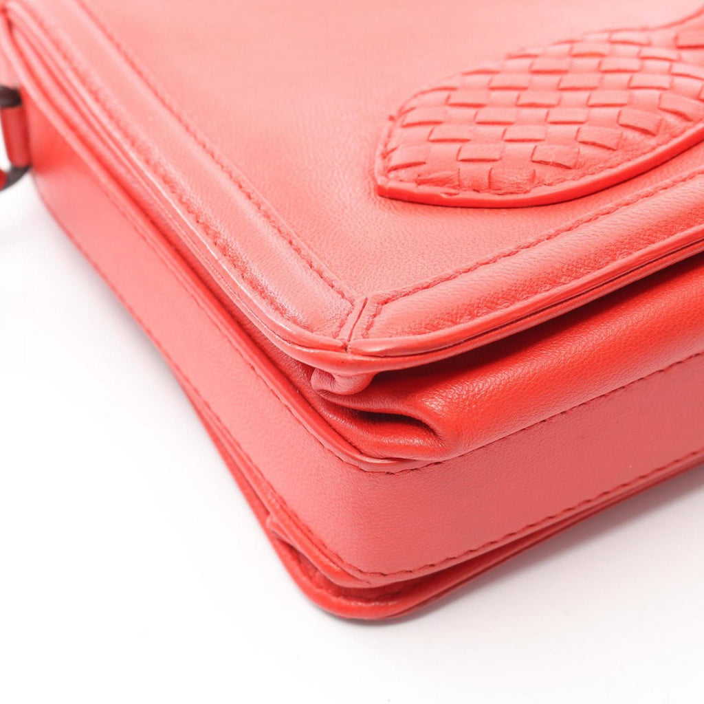 Bottega Veneta Red Color Leather Shoulder Bag