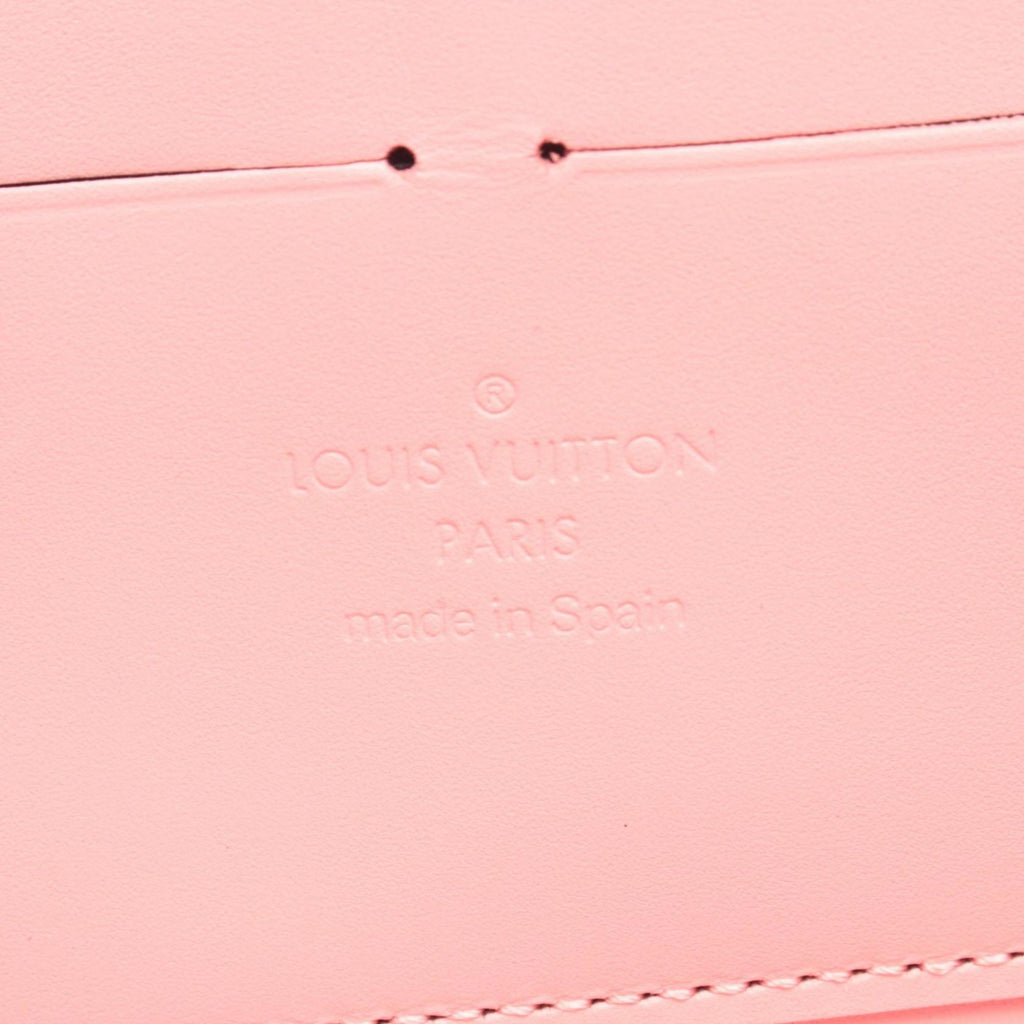 Louis Vuitton Black Pink Red Color Vernis Long Wallet