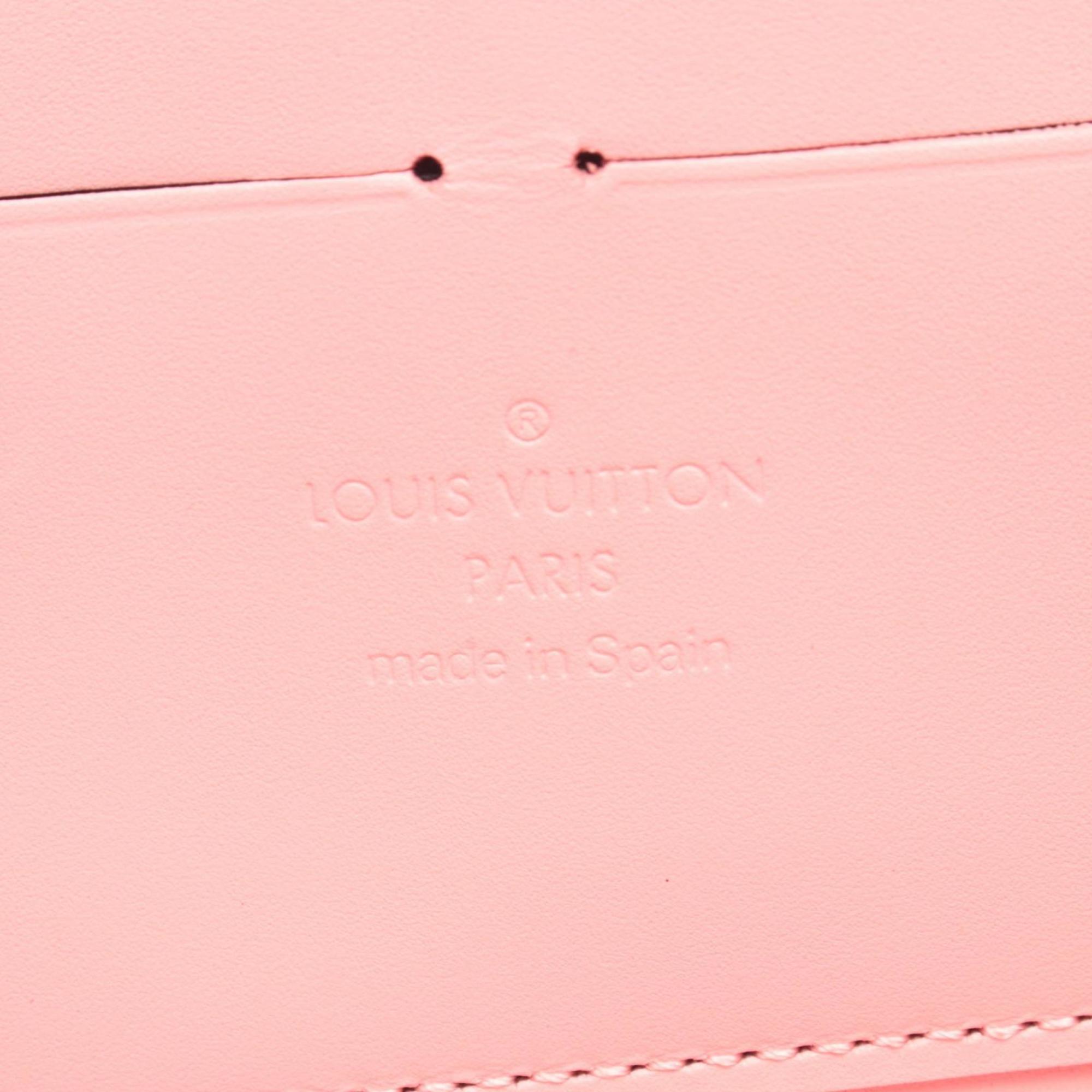 Louis Vuitton Black Pink Red Color Vernis Long Wallet