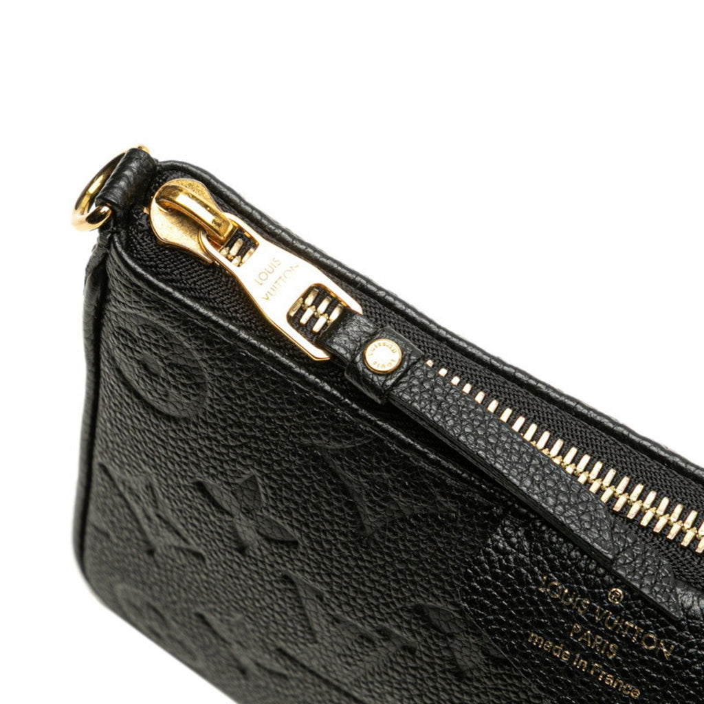 Louis Vuitton Black Leather Handbag Pouch Shoulder Bag
