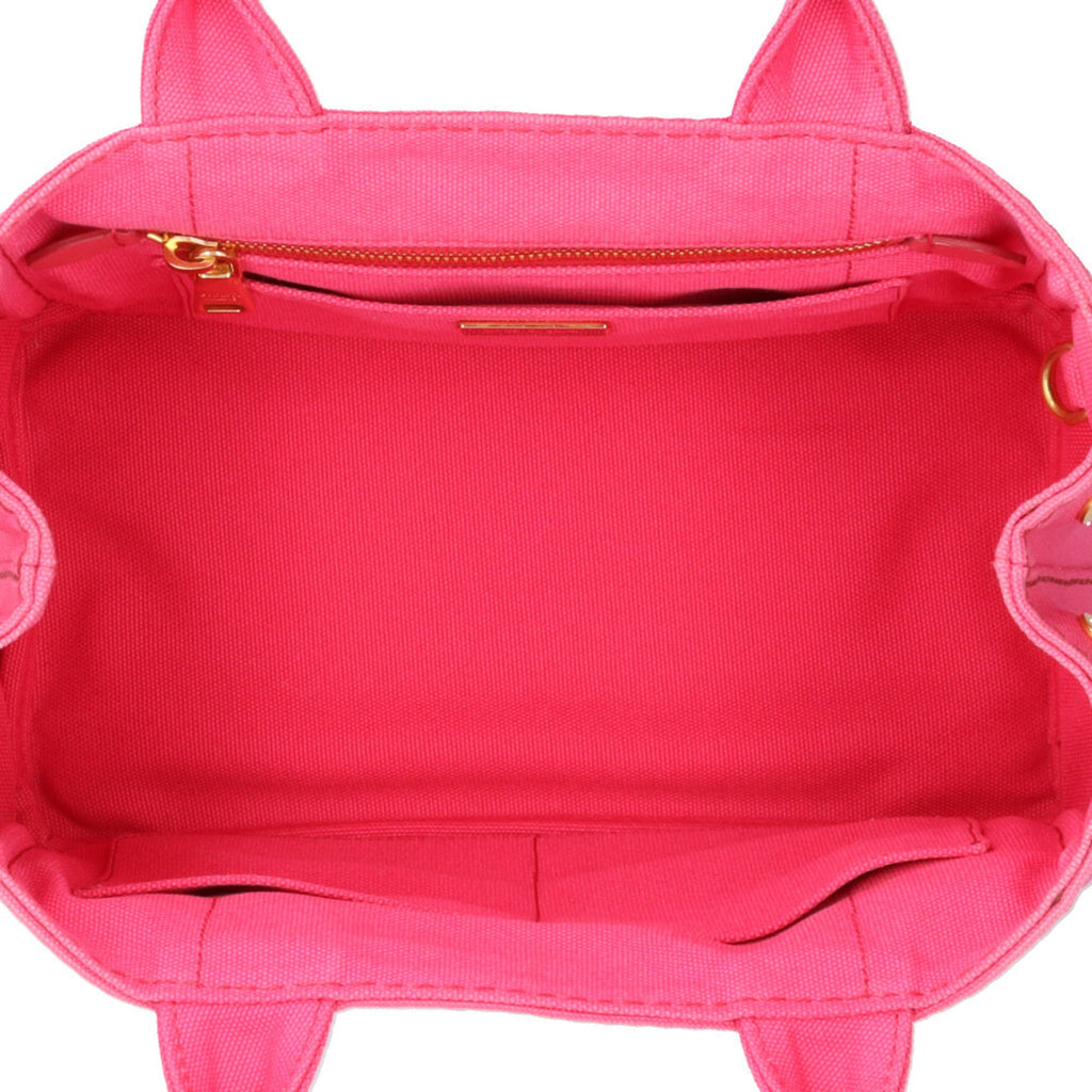 Prada Peonia Pink Canvas Shoulder Bag