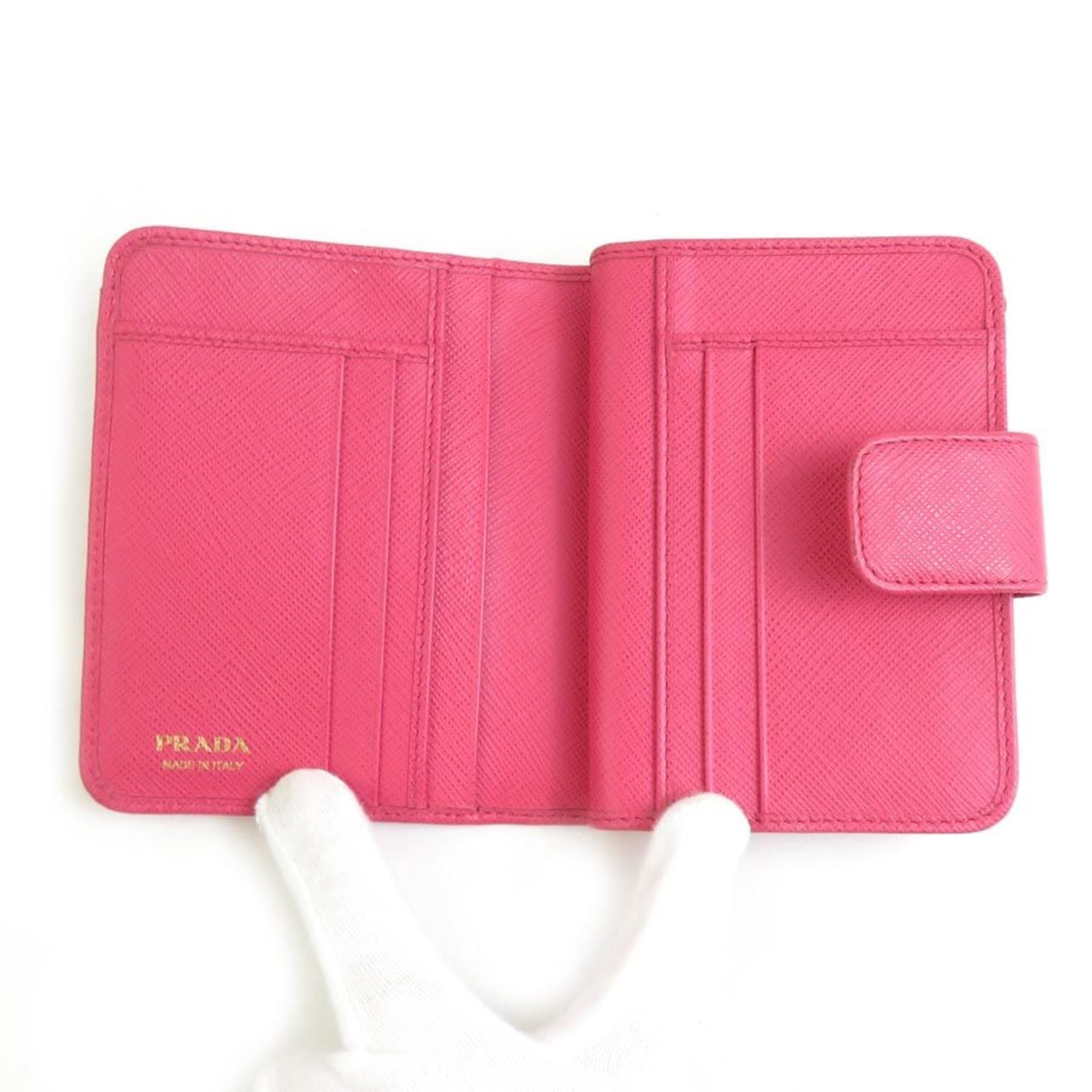 Prada Pink Leather Wallet (Bi-Fold)