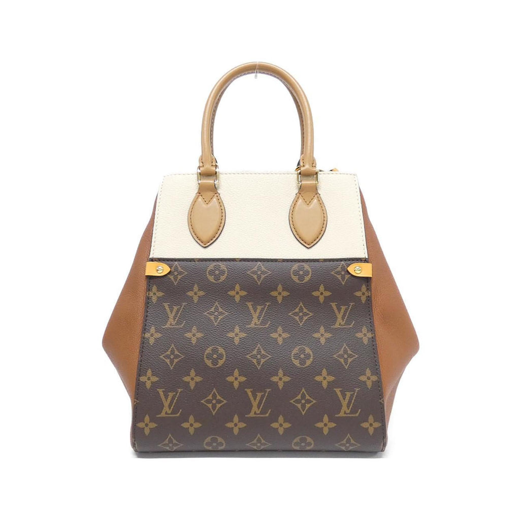 Louis Vuitton Camel Leather Coated Canvas Handbag