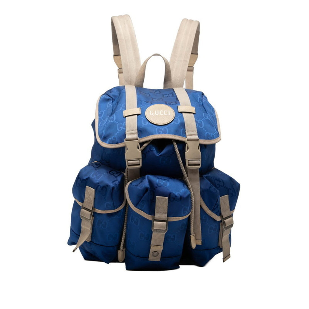 Gucci Beige Blue Nylon Backpack (Pre-Owned)