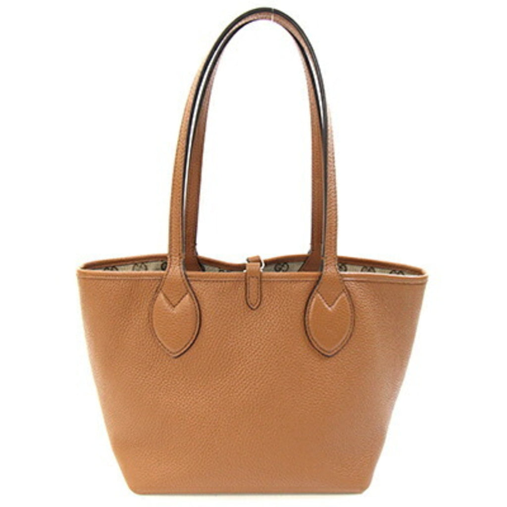 Gucci Brown Gg Canvas Leather Tote Bag (Pre-Owned)