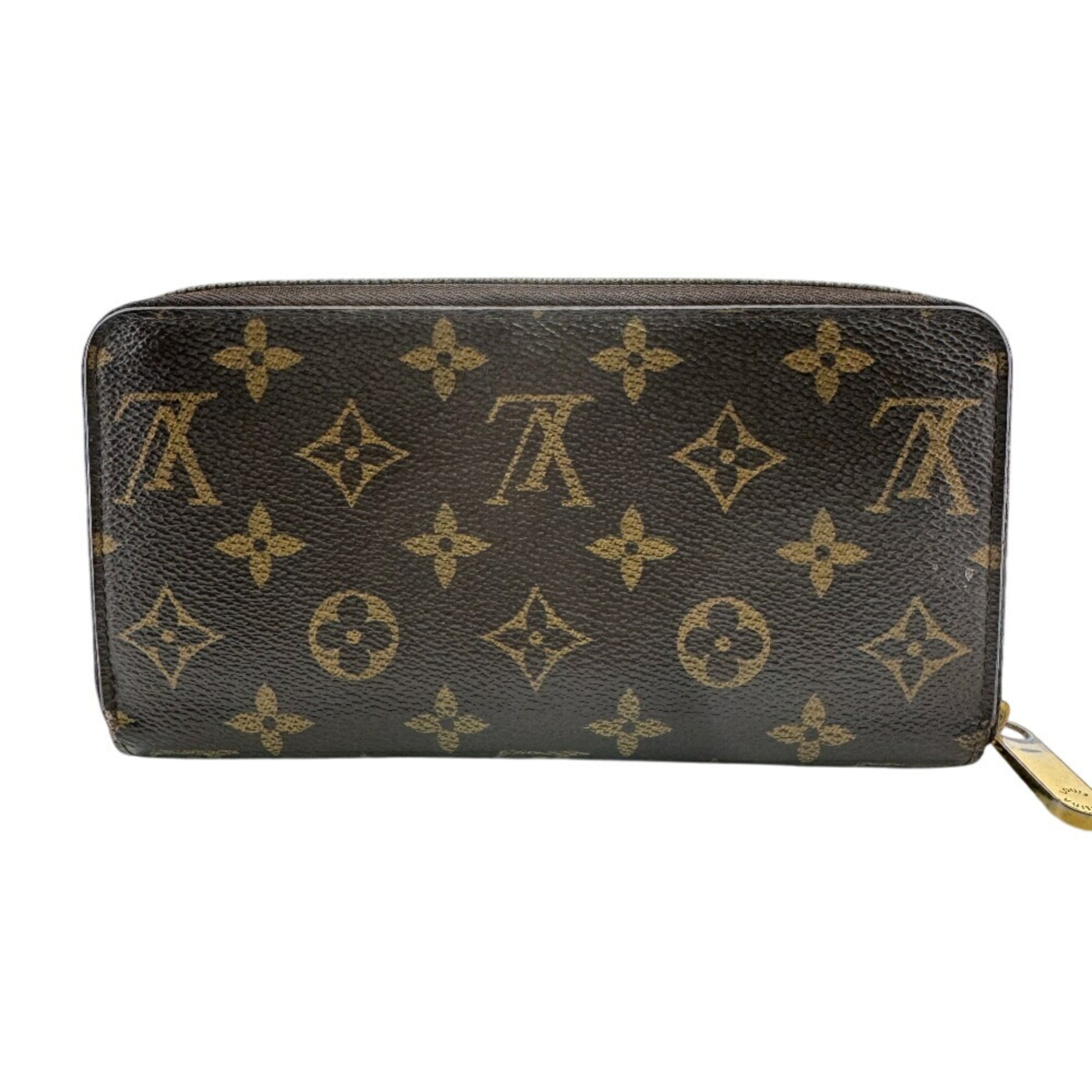 Louis Vuitton Brown Red Color Leather Long Wallet
