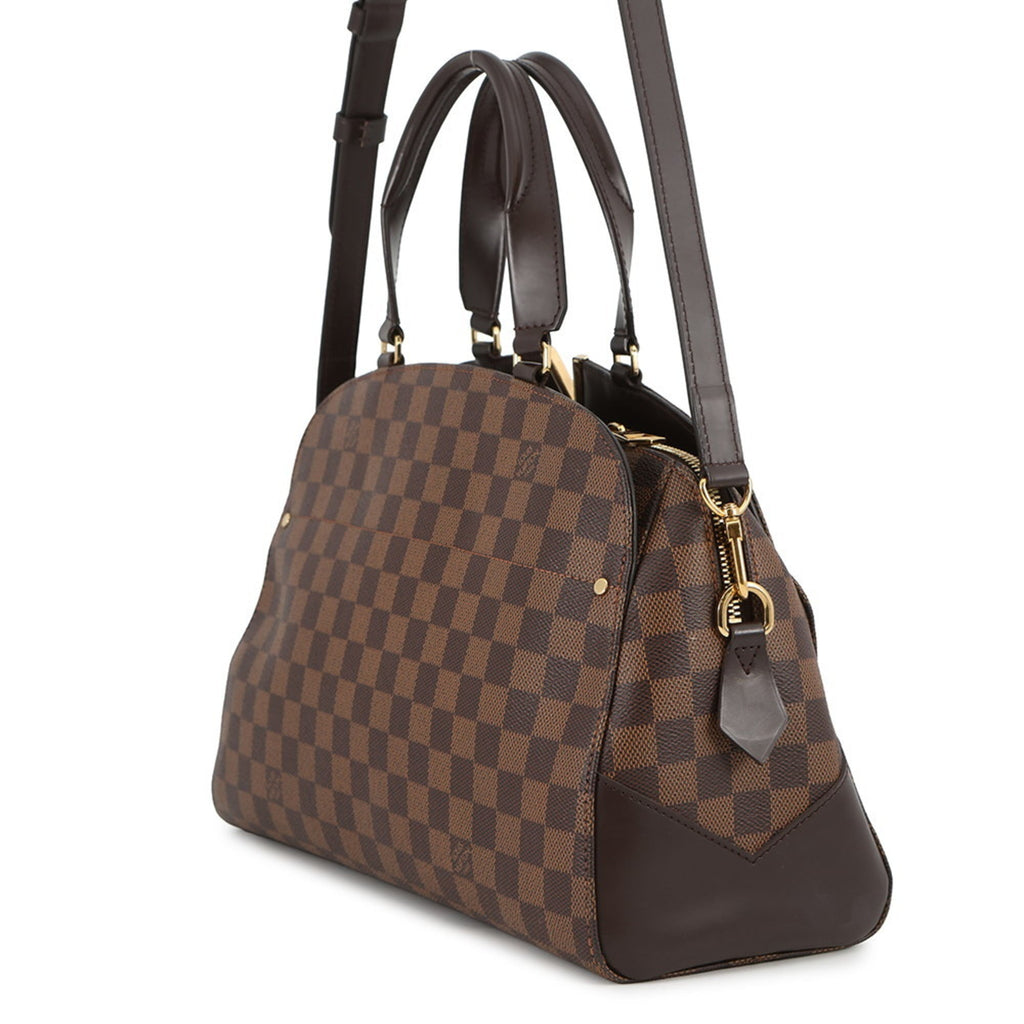 Louis Vuitton Beige Brown Damier Canvas Exotic Leather Handbag