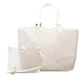 Louis Vuitton Clear White Vinyl Leather Handbag Pouch Tote Bag