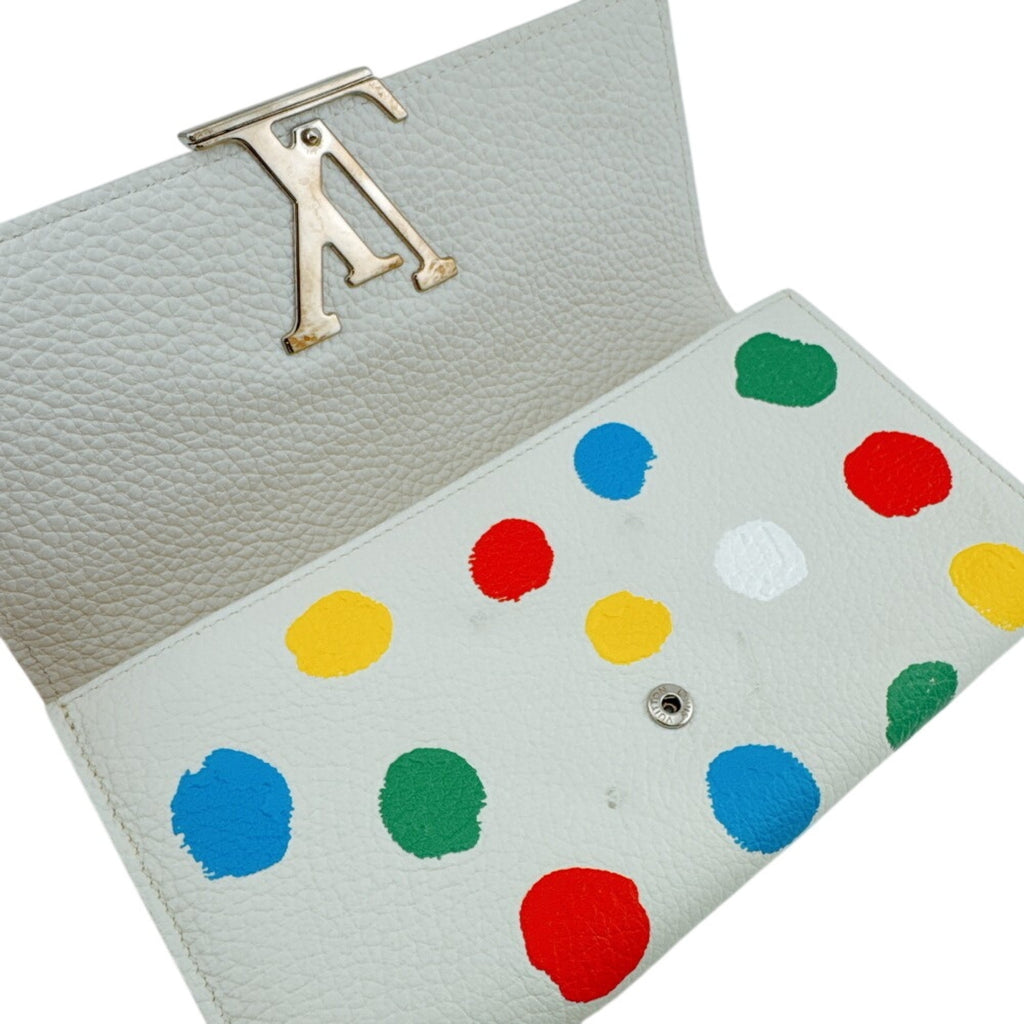 Louis Vuitton Dot Infinity (Yayoi Kusama) Multi-Color Yellow Leather Long Wallet