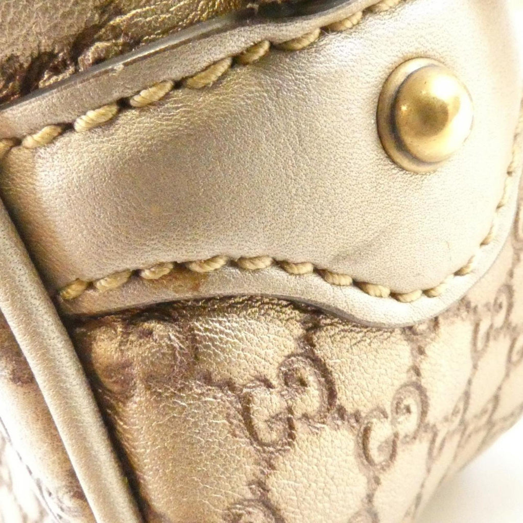 Gucci Gold Micro Gg Leather Shoulder Bag (Pre-Owned)