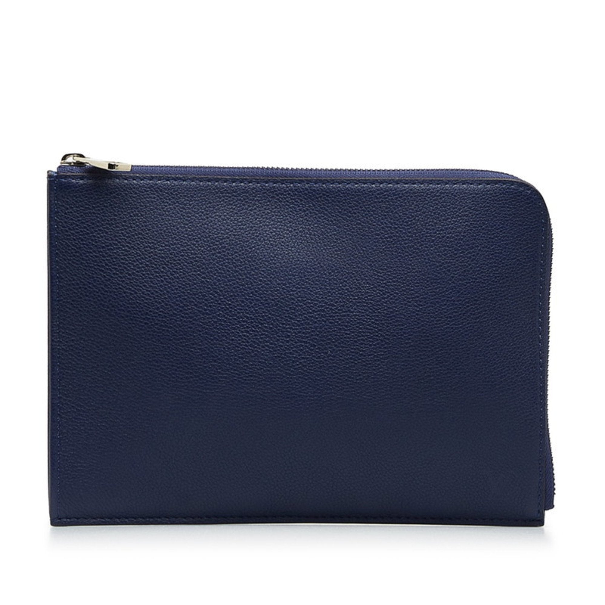 Louis Vuitton Navy Leather Clutch Bag