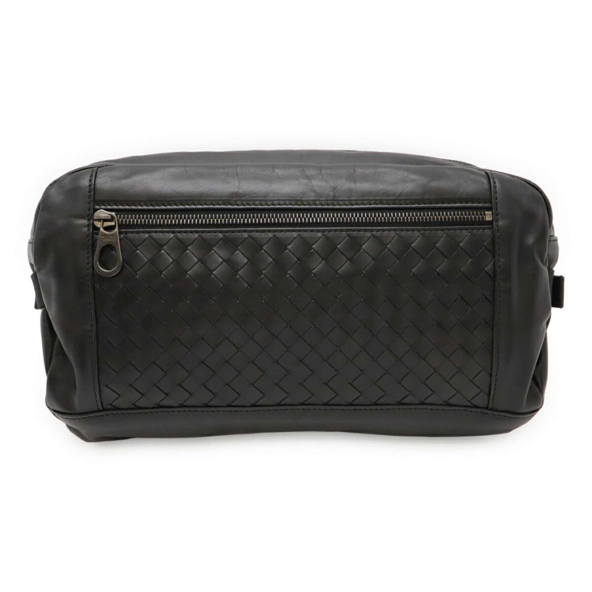 Bottega Veneta Intrecciato Black Leather Sling Bag