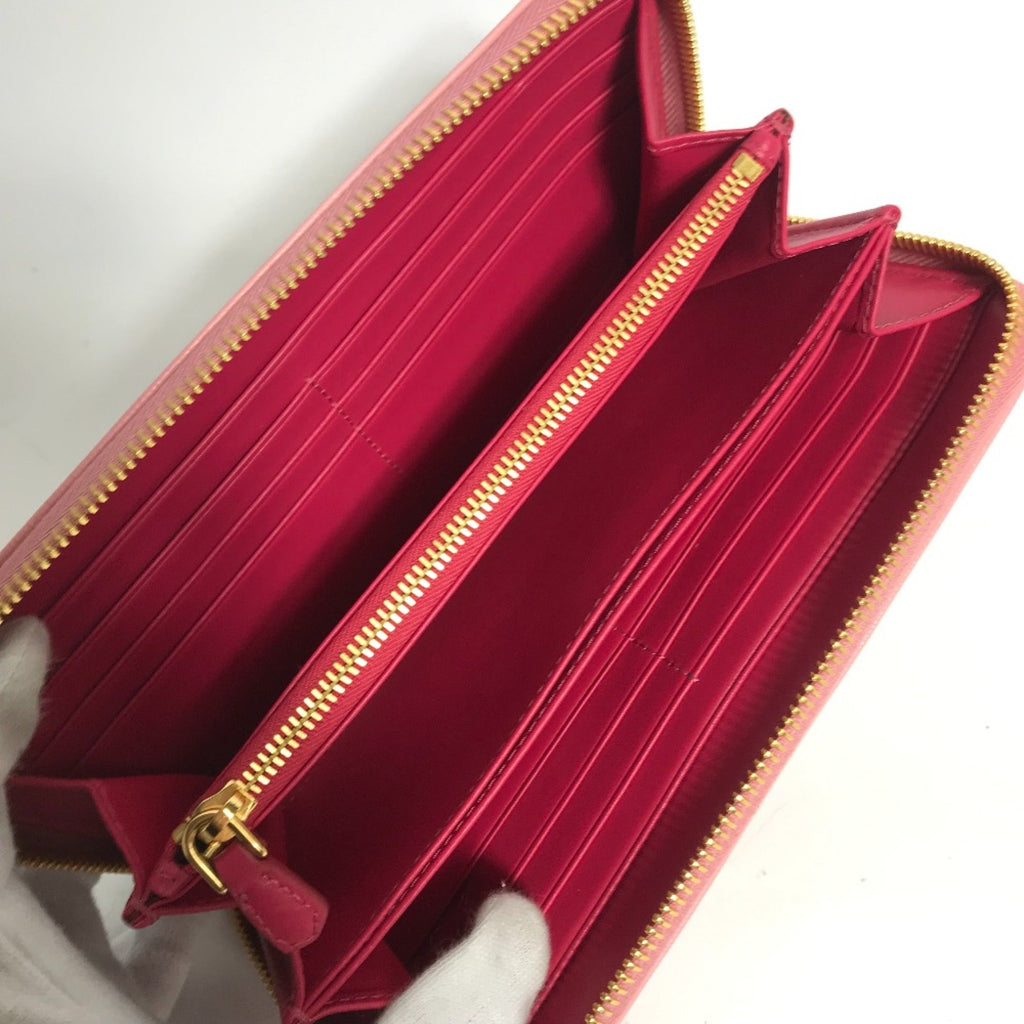 Prada Pink Leather Long Wallet (Bi-Fold)