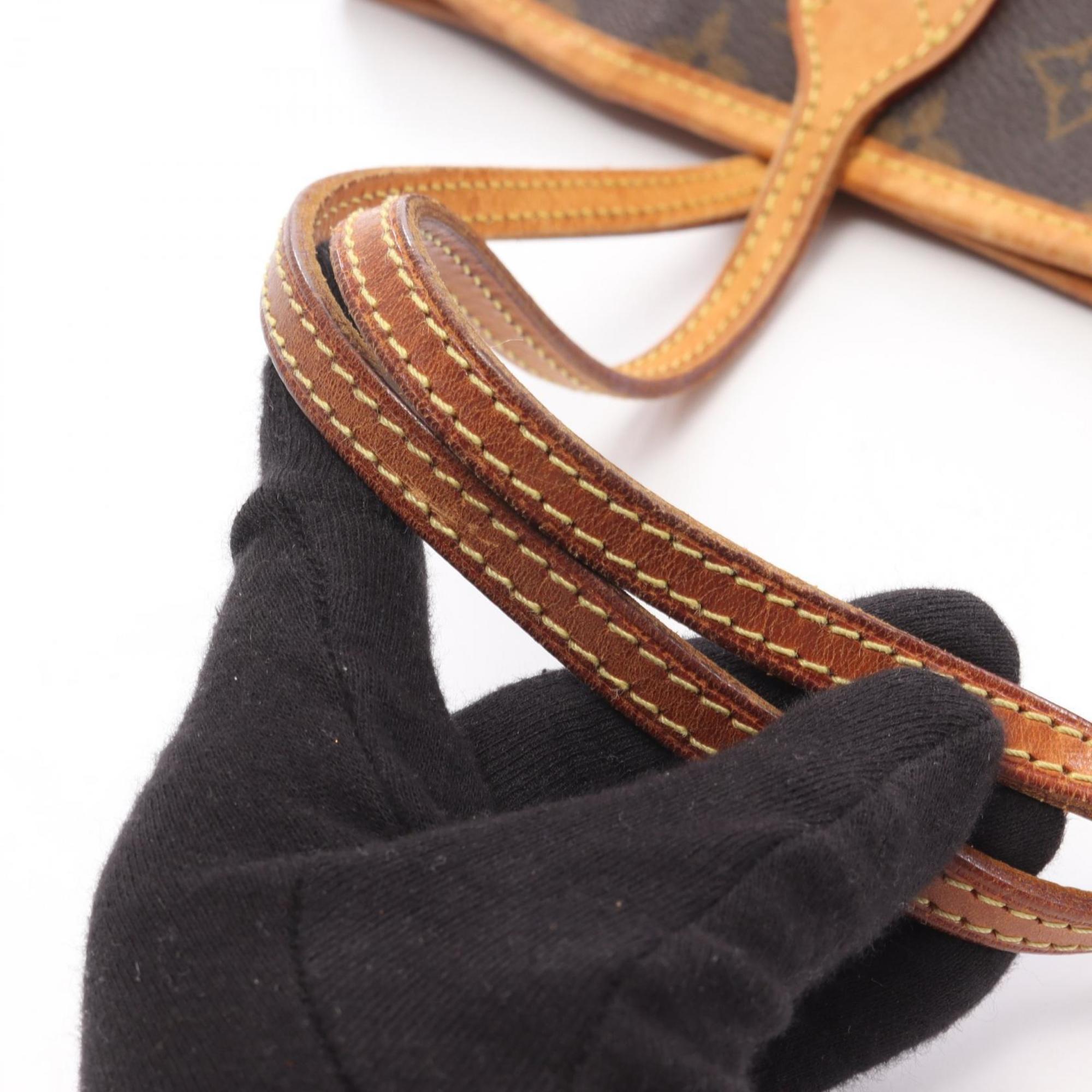 Louis Vuitton Brown Monogram Coated Canvas Leather Handbag Tote Bag