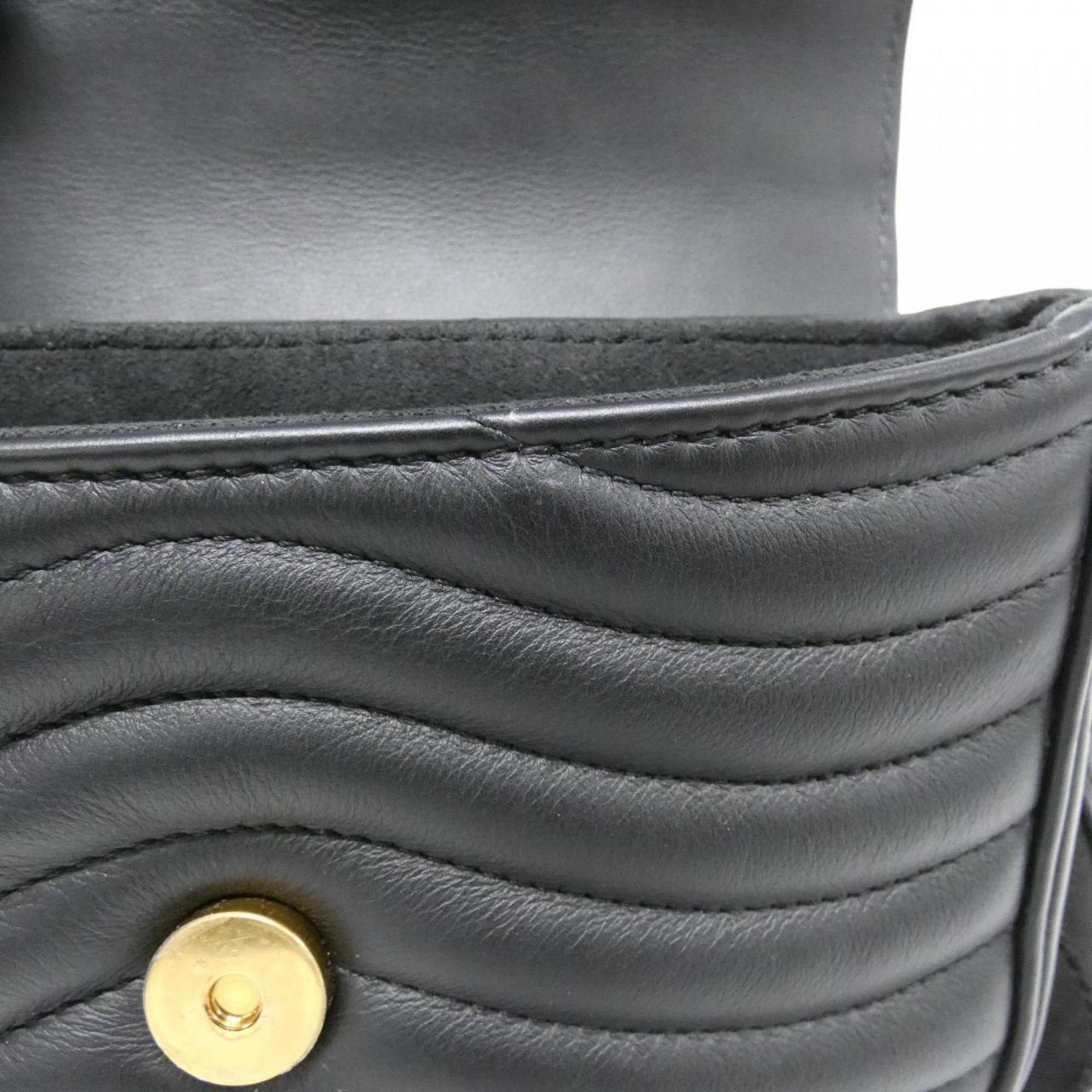 Louis Vuitton Black Leather Pochette Pouch Shoulder Bag