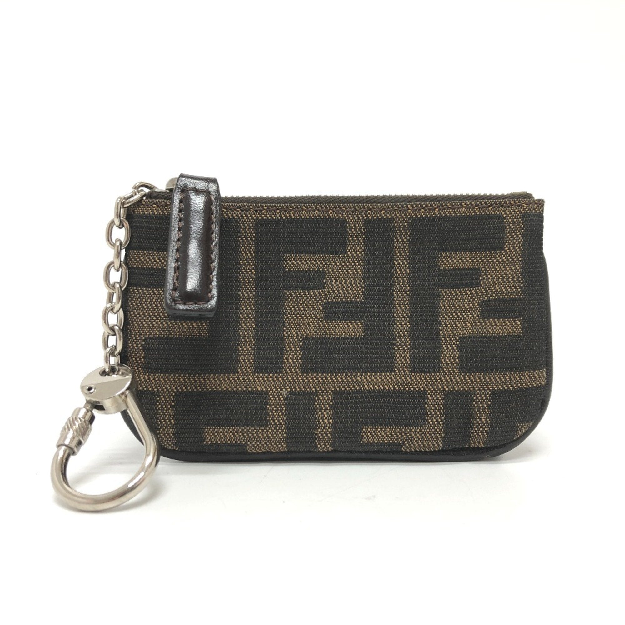Fendi Brown Cloth Coin Purse/Coin Case