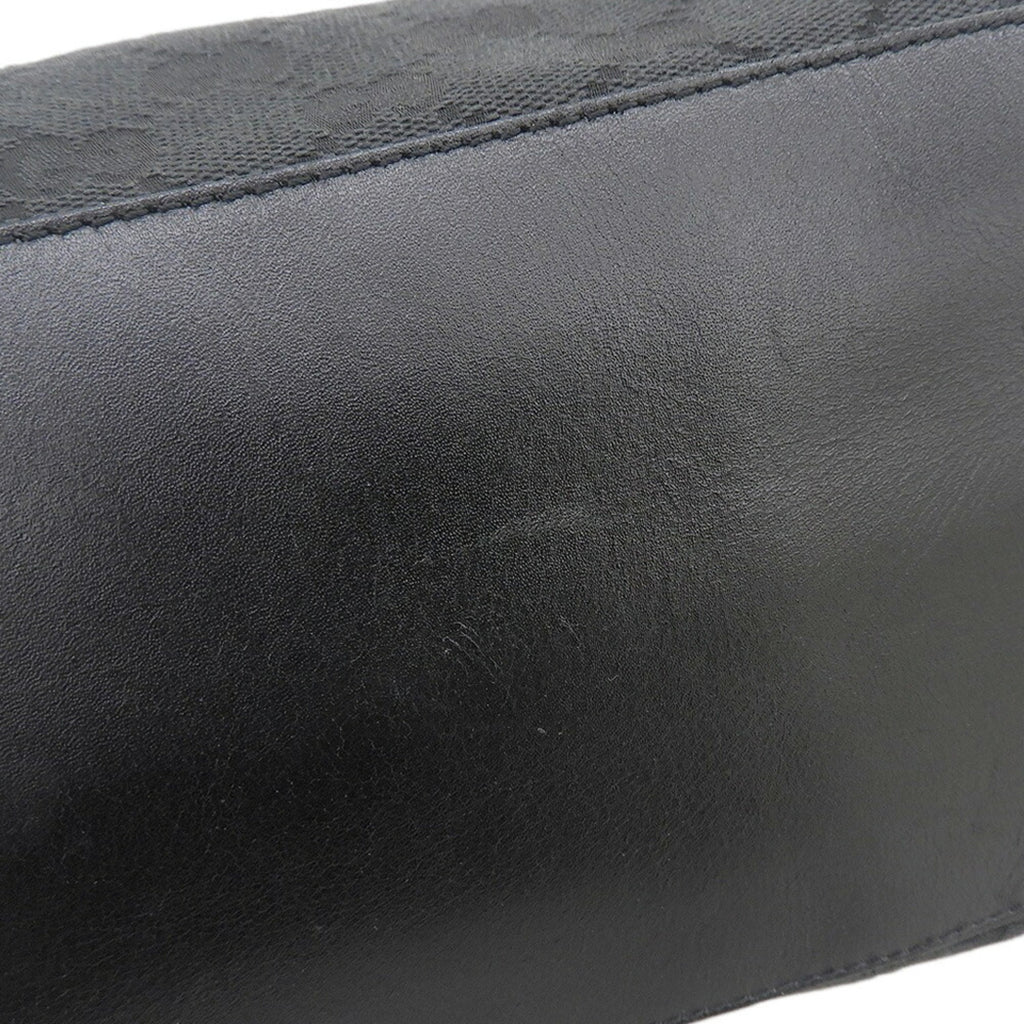 Gucci Black Canvas Leather Handbag Tote Bag (Pre-Owned)
