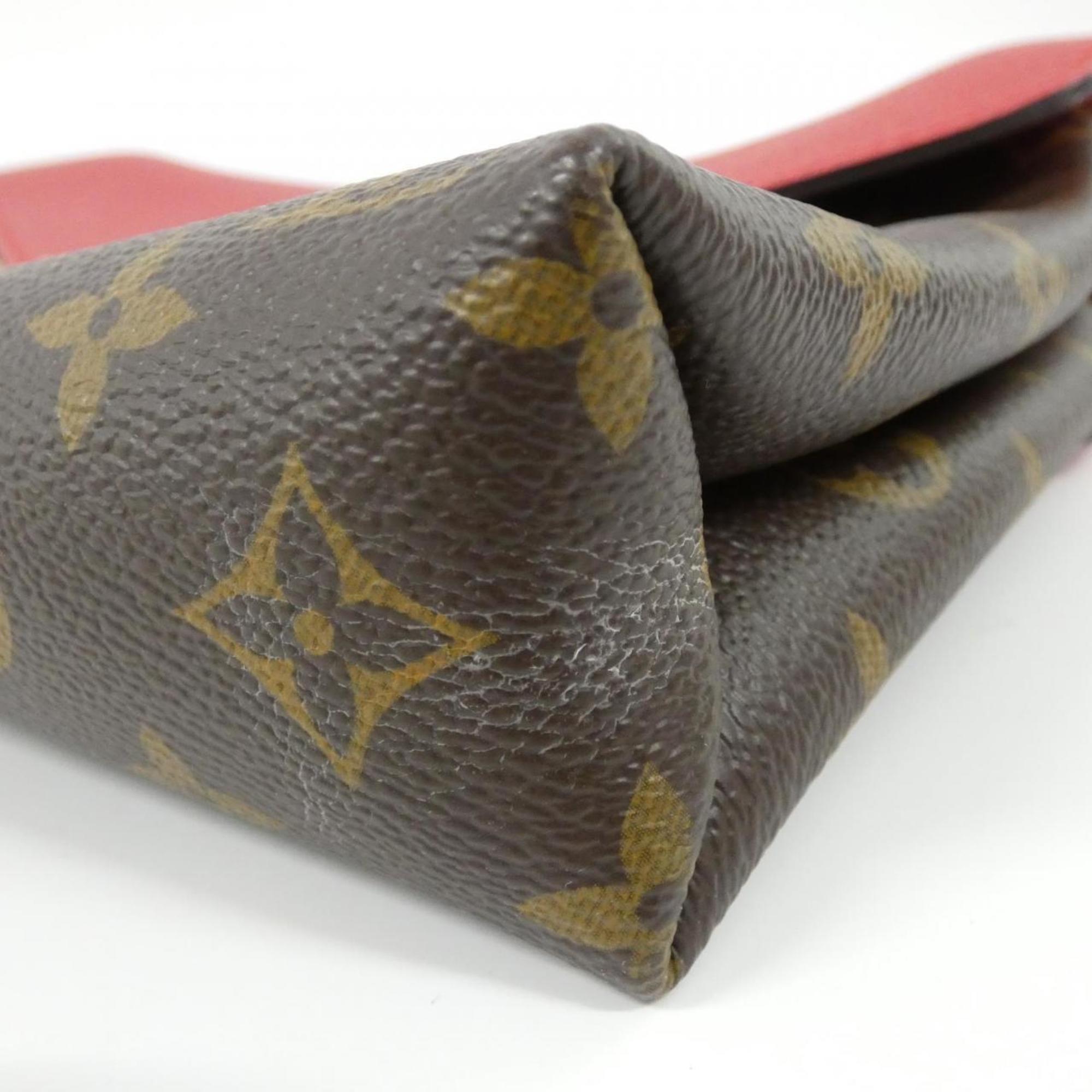 Louis Vuitton Cerise Marron Coated Canvas Leather Shoulder Bag