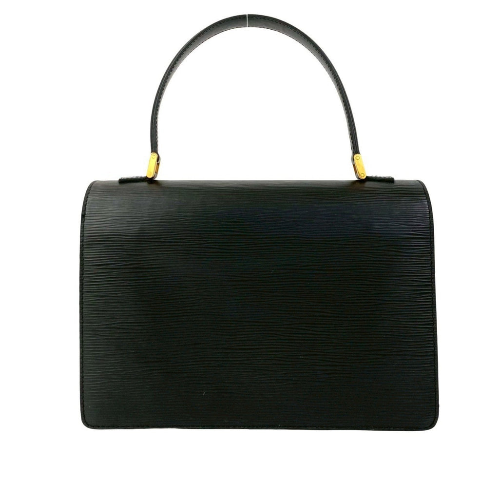 Louis Vuitton Black Leather Handbag Tote Bag
