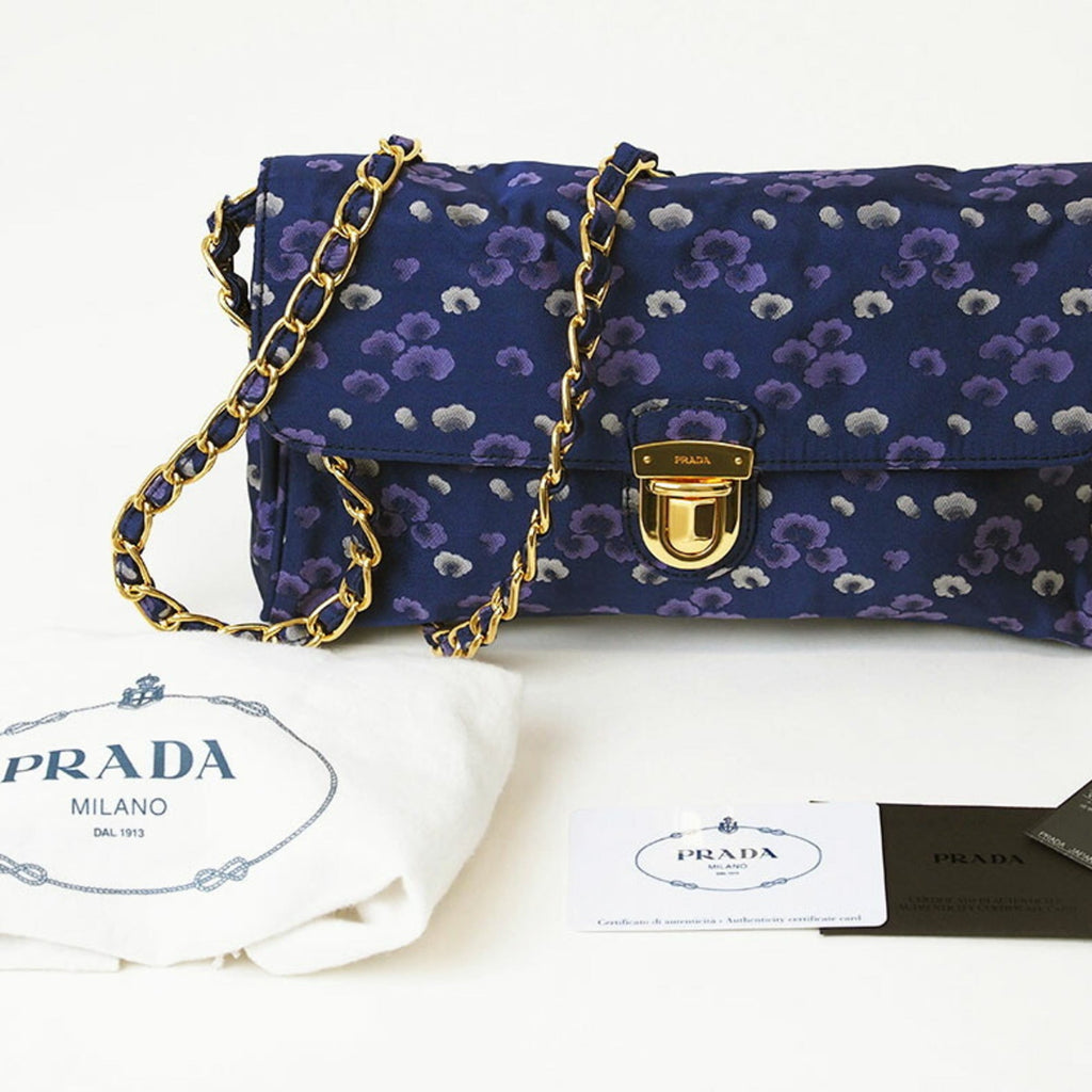Prada Navy Nylon Shoulder Bag
