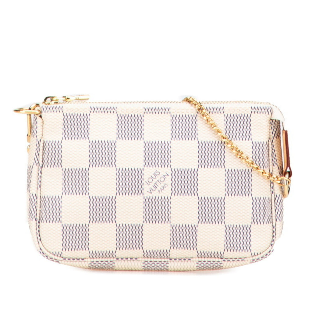Louis Vuitton Damier Azur White Pvc Leather Handbag Pochette