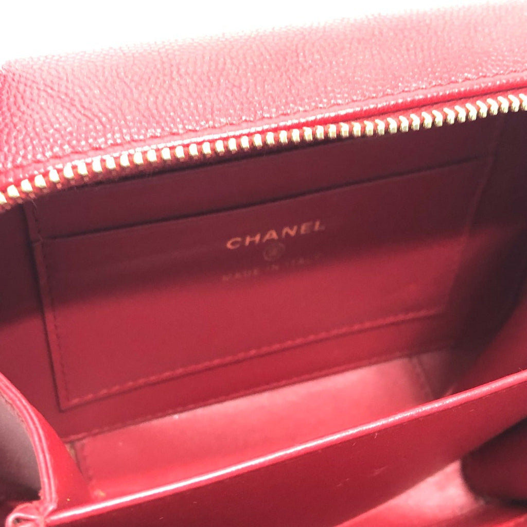 Chanel Red Leather Shoulder Bag