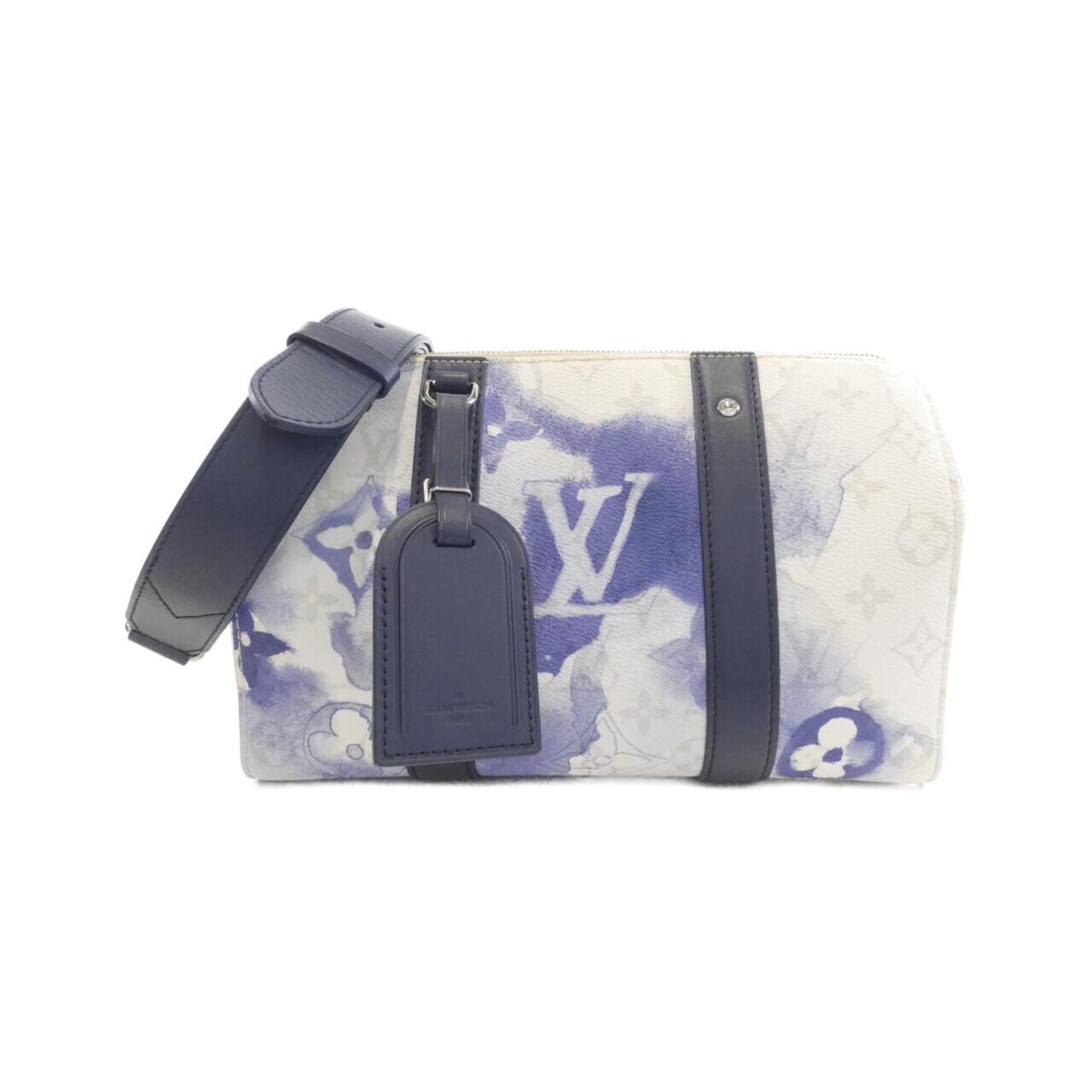 Louis Vuitton Monogram Blue Coated Canvas Boston Bag