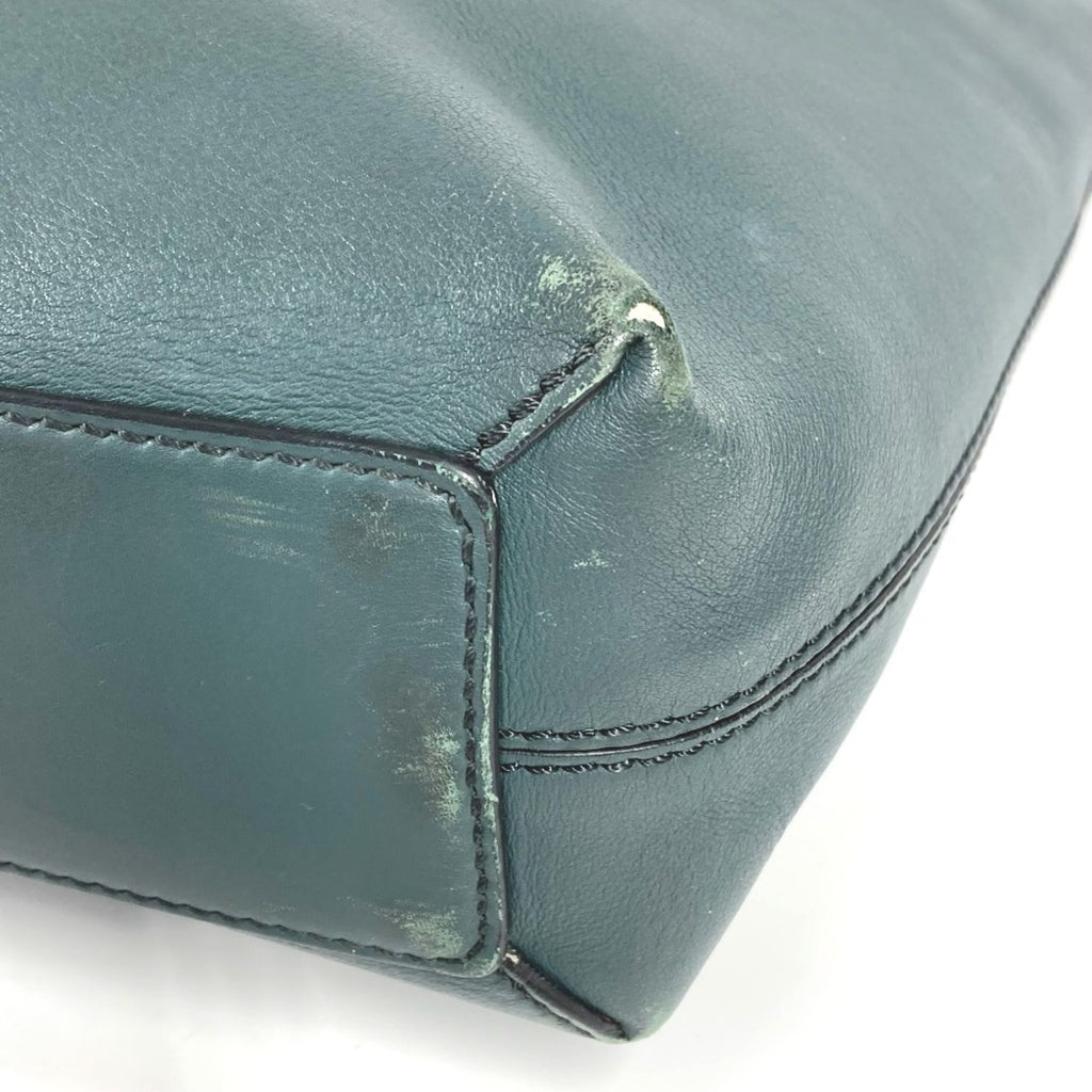 Burberry Blue Khaki Leather Shoulder Bag Tote Bag