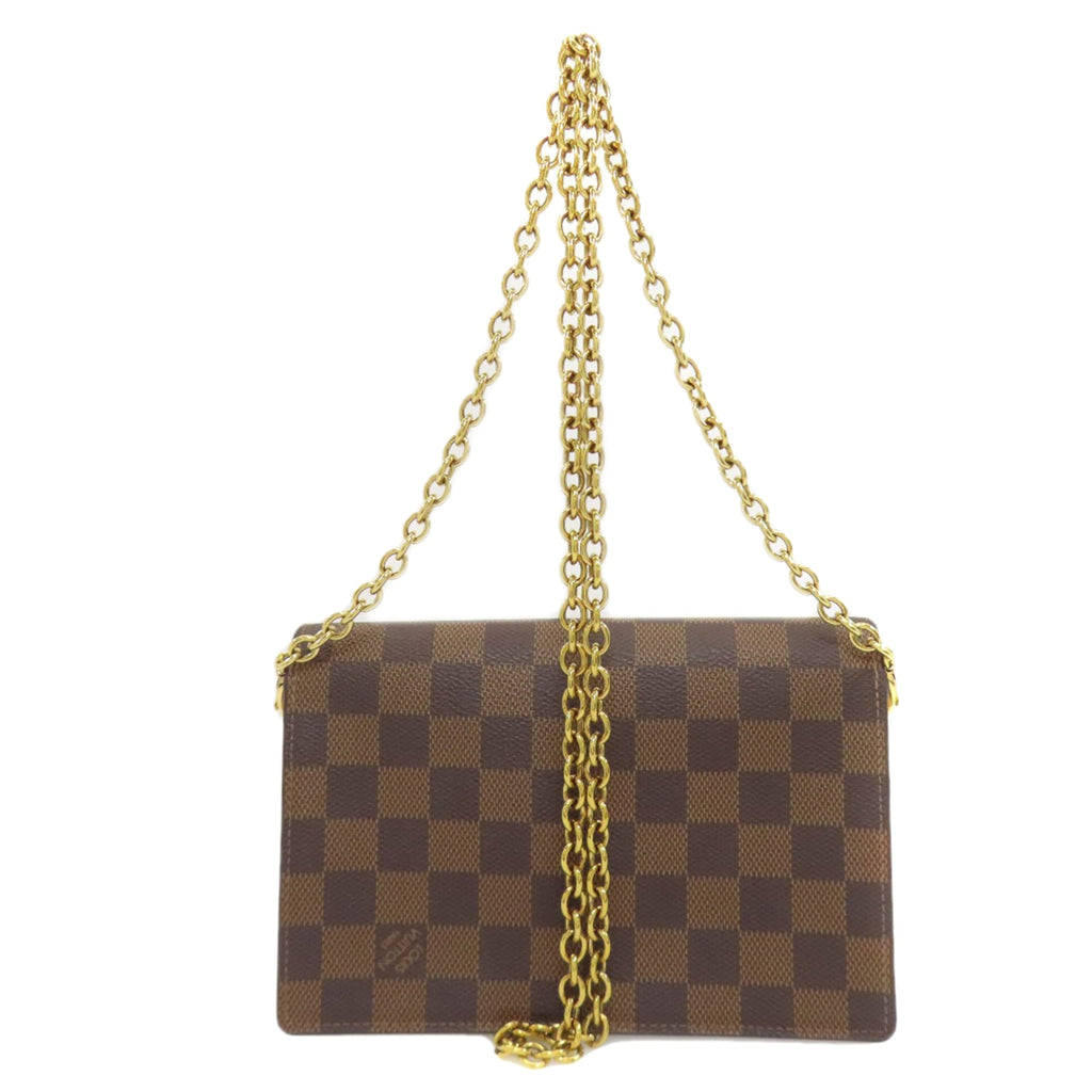Louis Vuitton Brown Damier Canvas Ebene Damier Canvas Chain/Shoulder Wallet