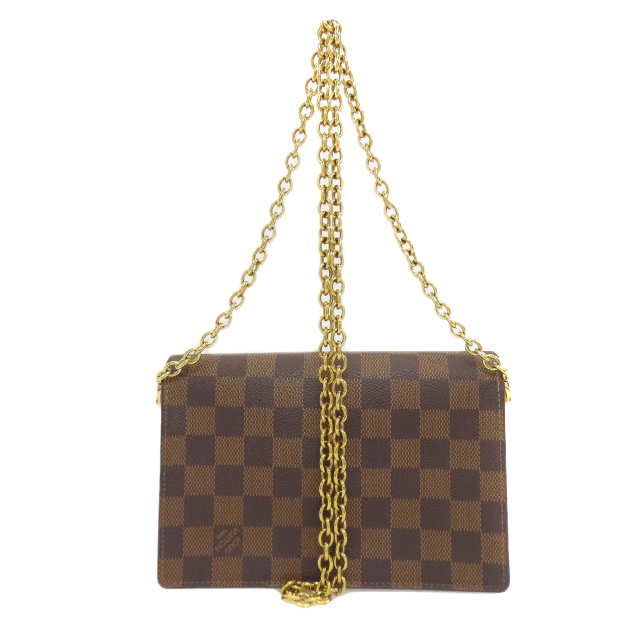 Louis Vuitton Brown Damier Canvas Ebene Damier Canvas Chain/Shoulder Wallet
