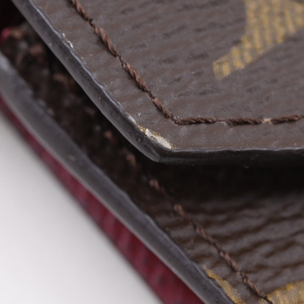 Louis Vuitton Brown Fuchsia Monogram Canvas Wallet (Tri-Fold)