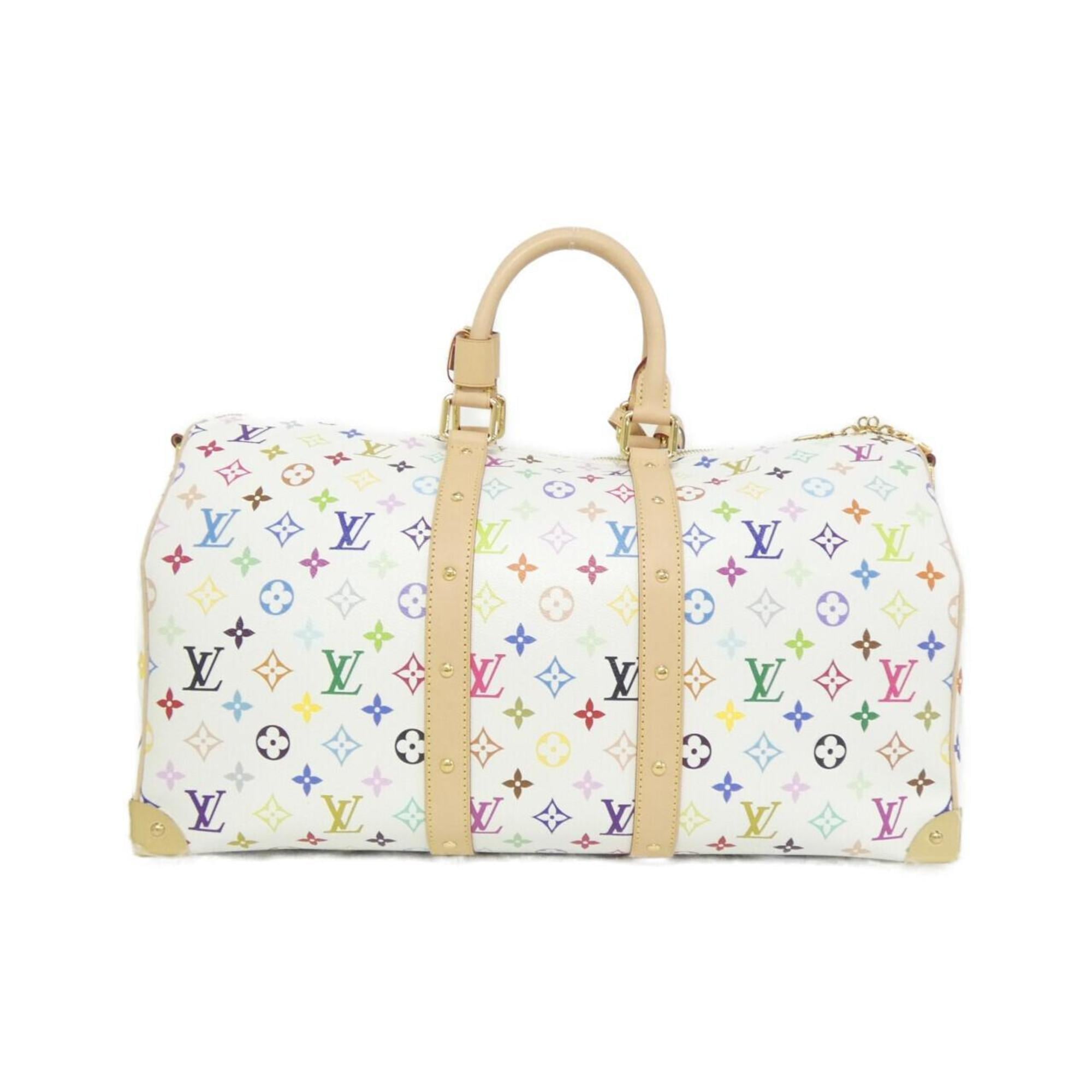Louis Vuitton Monogram Multicolore White Coated Canvas Boston Bag