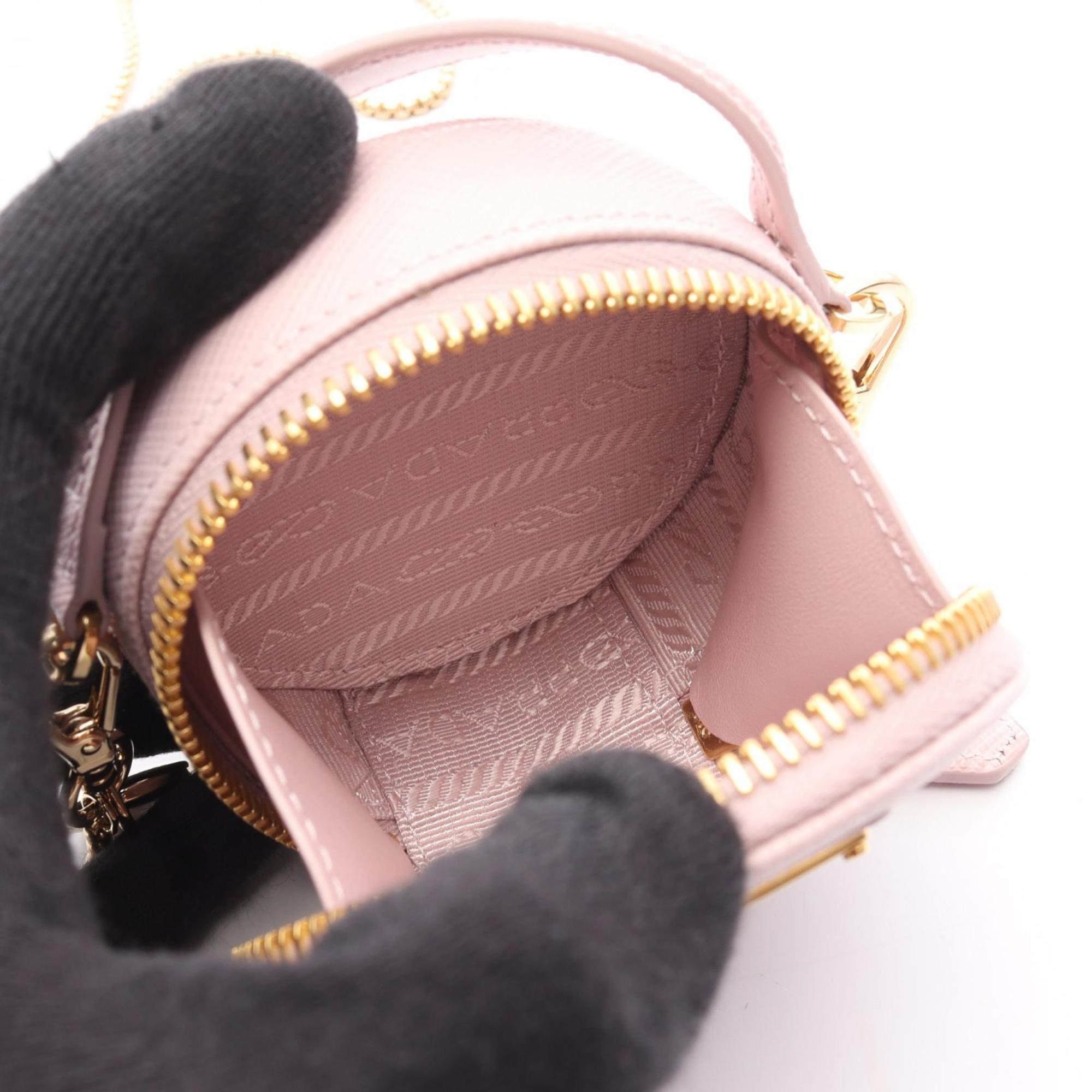 Prada Pink Saffiano Triangle Pouch Shoulder Bag