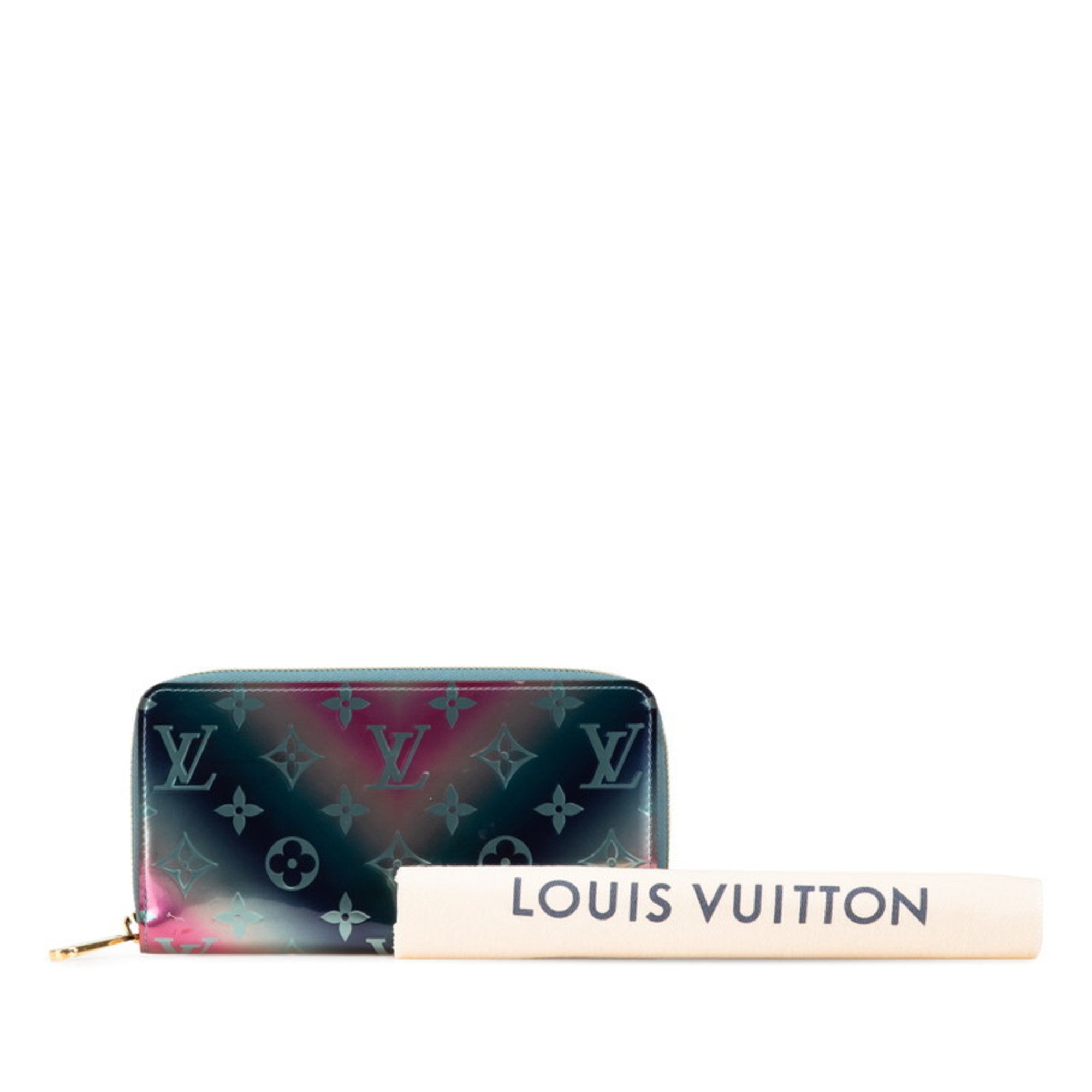 Louis Vuitton Blue Multi-Color Pink Patent Leather Long Wallet