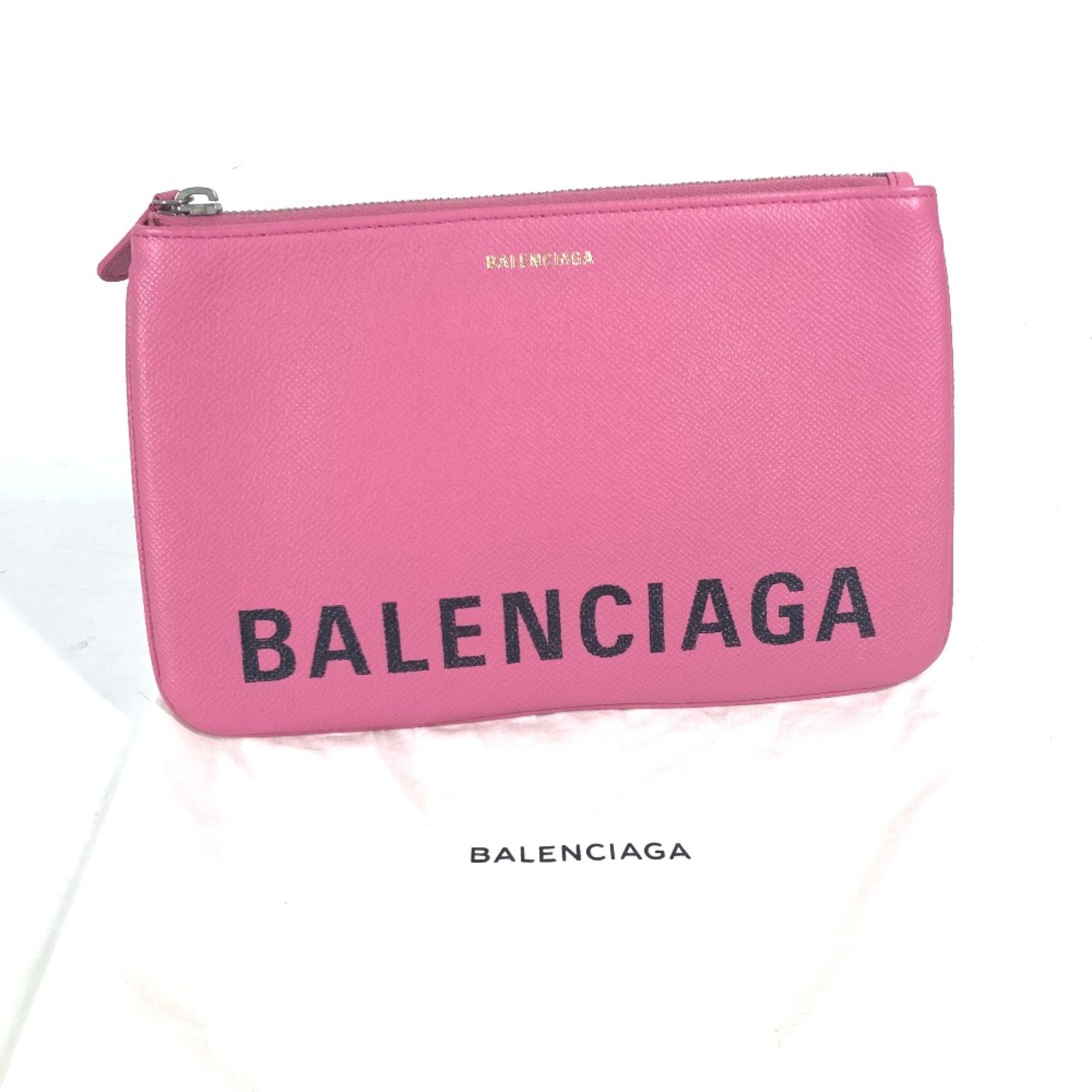 Balenciaga Pink Leather Clutch