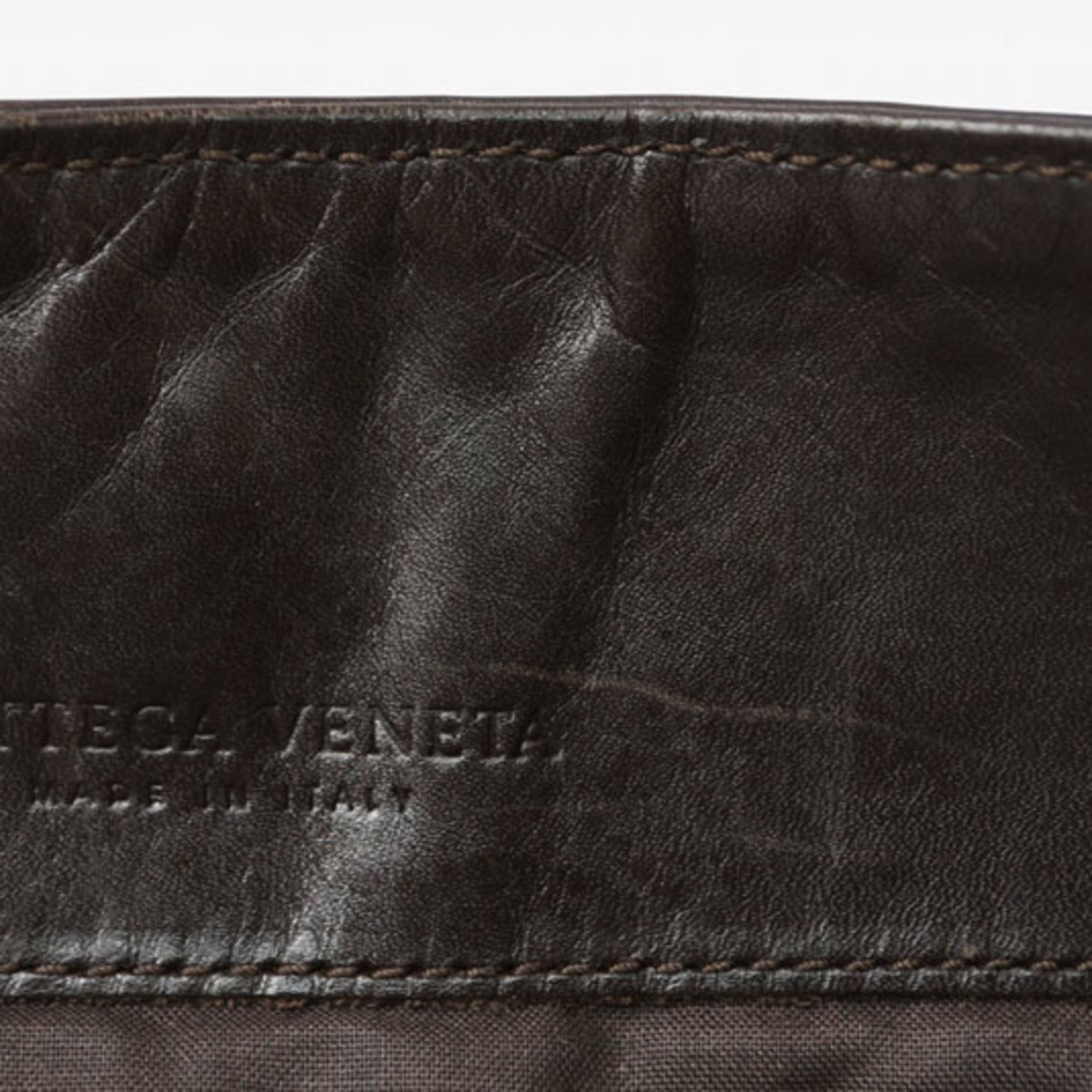 Bottega Veneta Dark Brown Leather Shoulder Bag