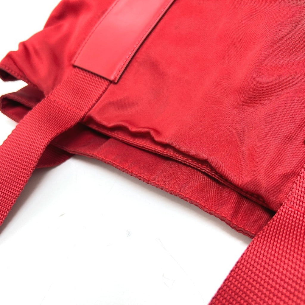 Prada Red Color Nylon Handbag Tote Bag