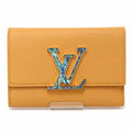 Louis Vuitton Orange Saffron Yellow Leather Wallet (Tri-Fold)