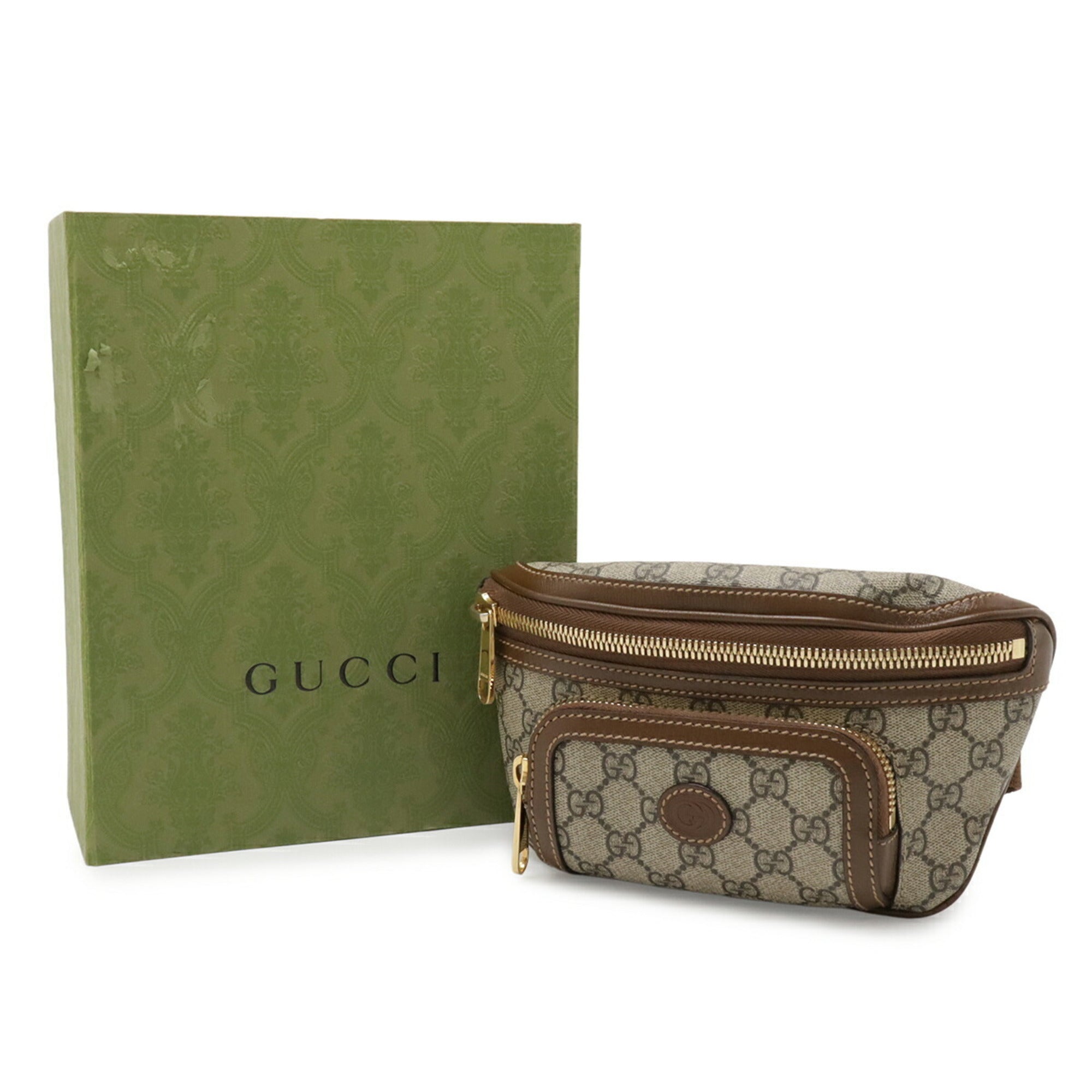 Gucci Beige Brown Leather Sling Bag (Pre-Owned)