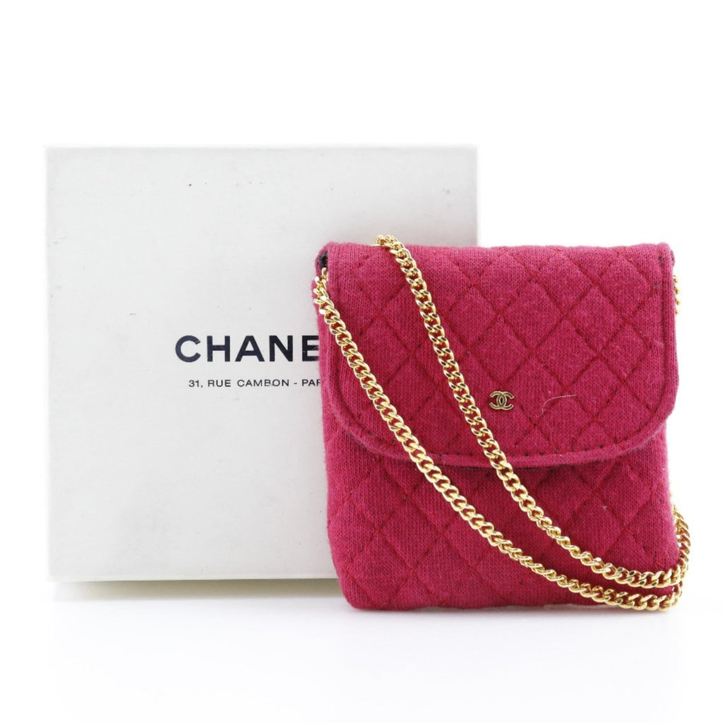 Chanel Red Color Cotton Pouch