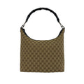 Gucci Brown Canvas Leather Handbag Shoulder Bag Tote Bag (Pre-Owned)
