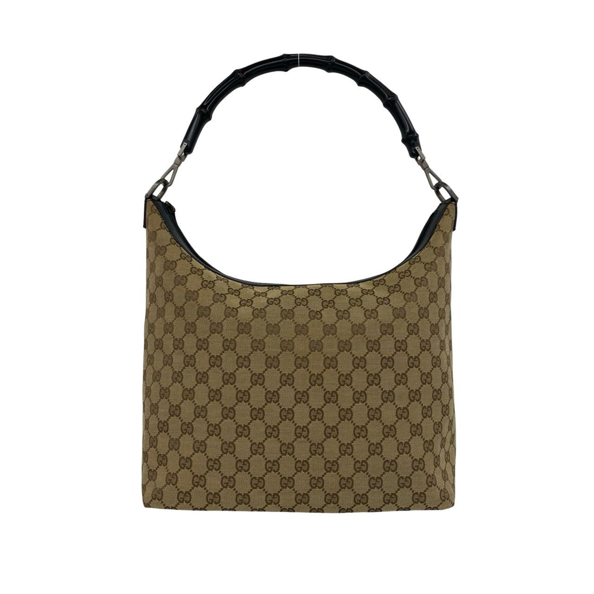 Gucci Brown Canvas Leather Handbag Shoulder Bag Tote Bag (Pre-Owned)