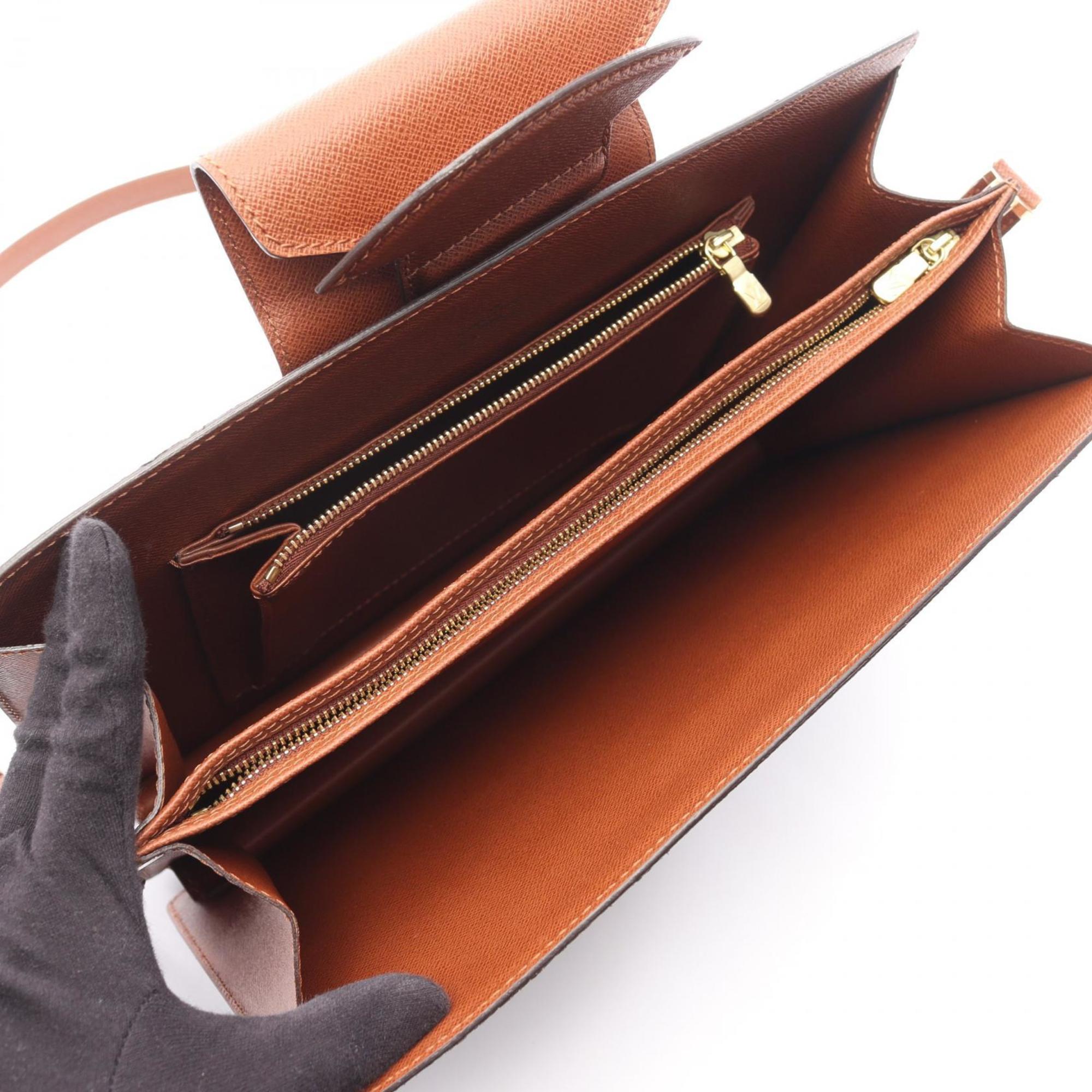 Louis Vuitton Brown Monogram Coated Canvas Leather Shoulder Bag